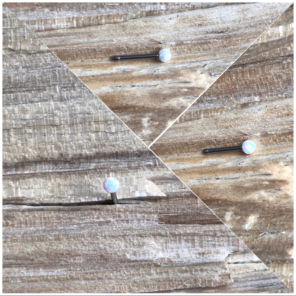 White Opal Nose Ring Stud